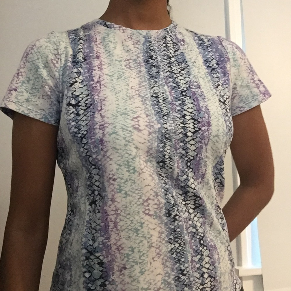 Snake skin blue purple black & white shirt